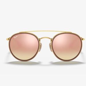 Rayban double bridge rose gold sunglasses great condition